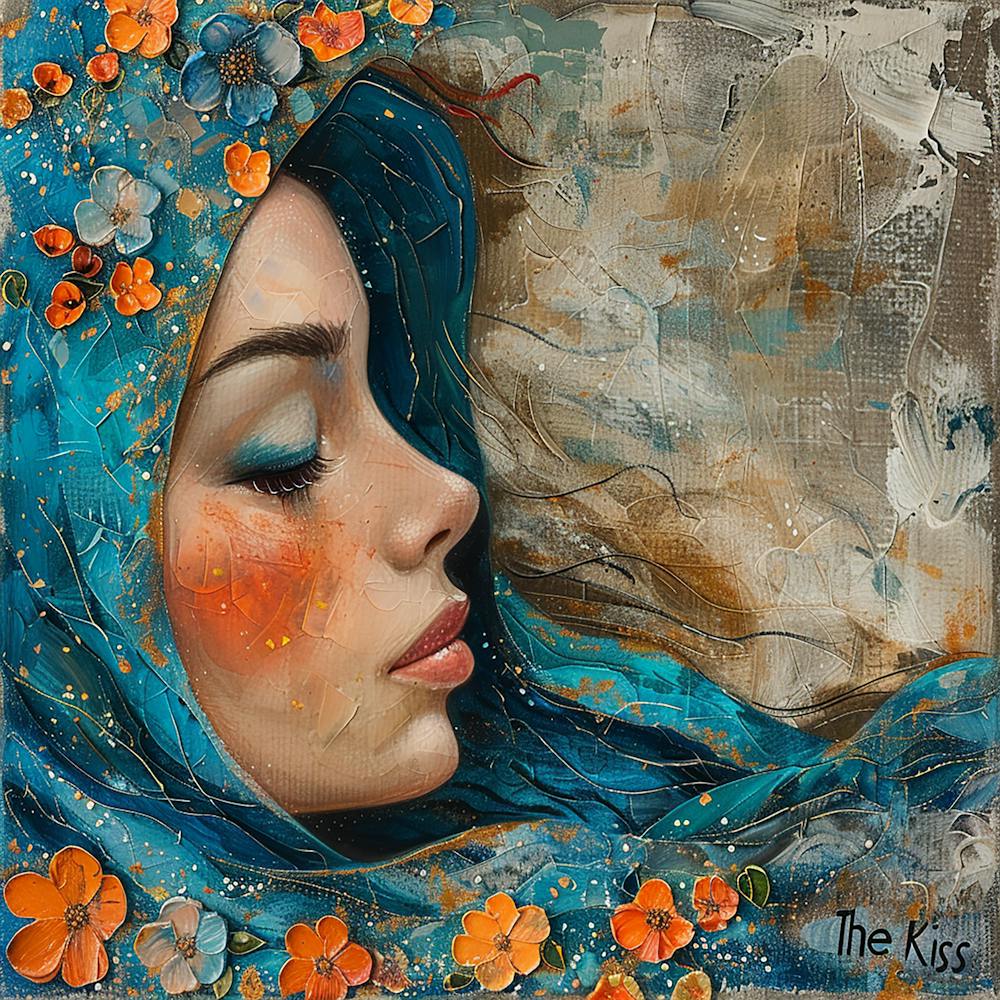 Woman In Blue with orange flowers - abstract art, abstract painting  city wall art, colorful wall art, home decor, minimal art, modern wall art, wall art, wall decoration, wall print colourful wall art, decor wall art, digital art, digital art download, interior wall art, downloadable art, eclectic wall, fantasy wall art, home decoration, home decor wall, printable art, printable wall art, wall art prints, artistic expression, contemporary, modern art print,