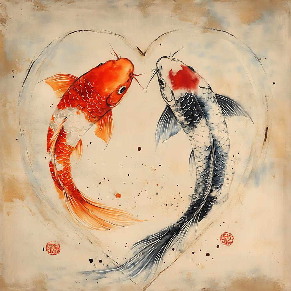 Koi Fish In Heart 11
