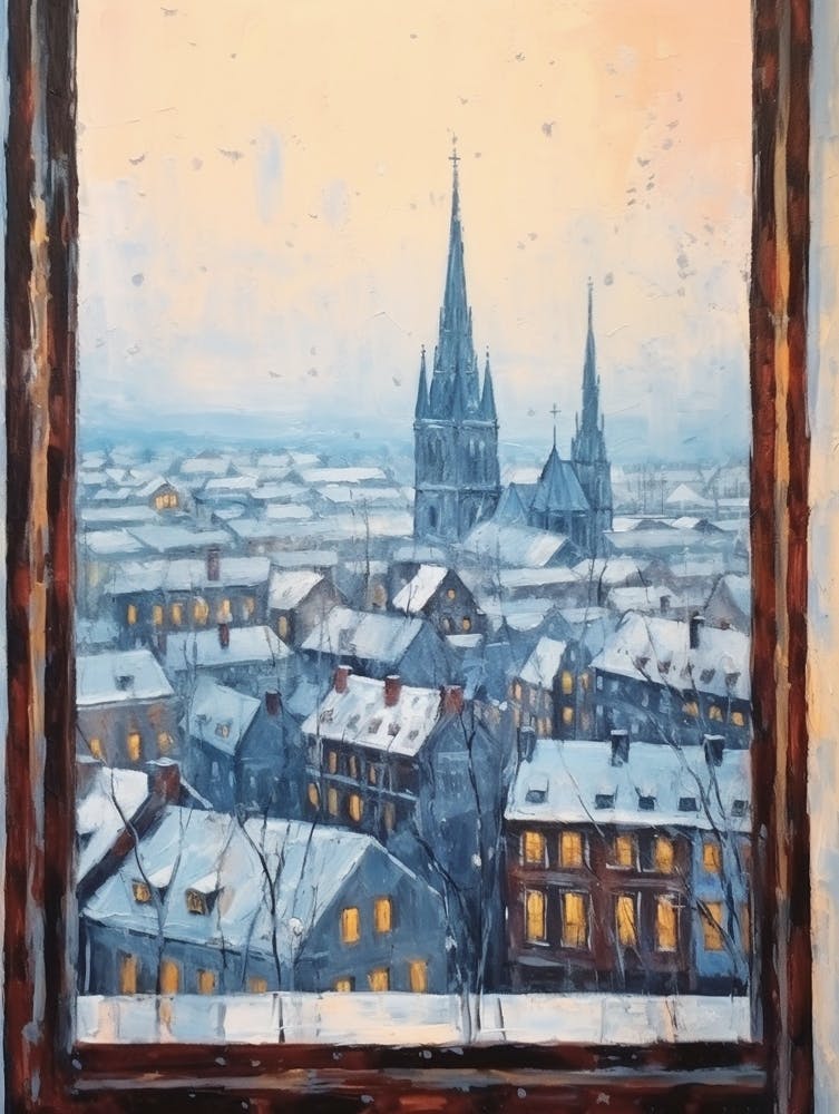 Winter Cityscape Cologne Germany 1