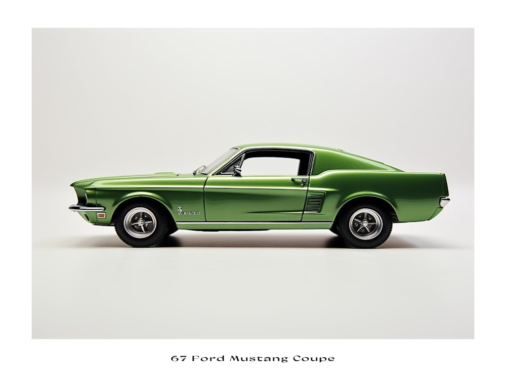 Toy Car 67 Ford Mustang Coupe Green Poster