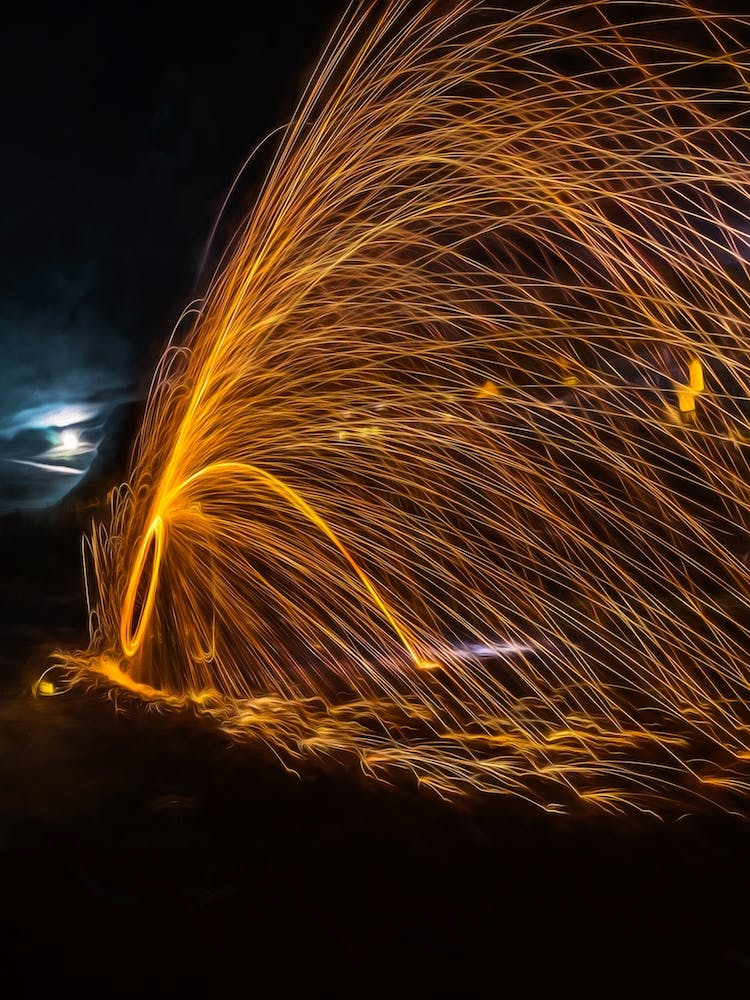 Moonlit Firework Display