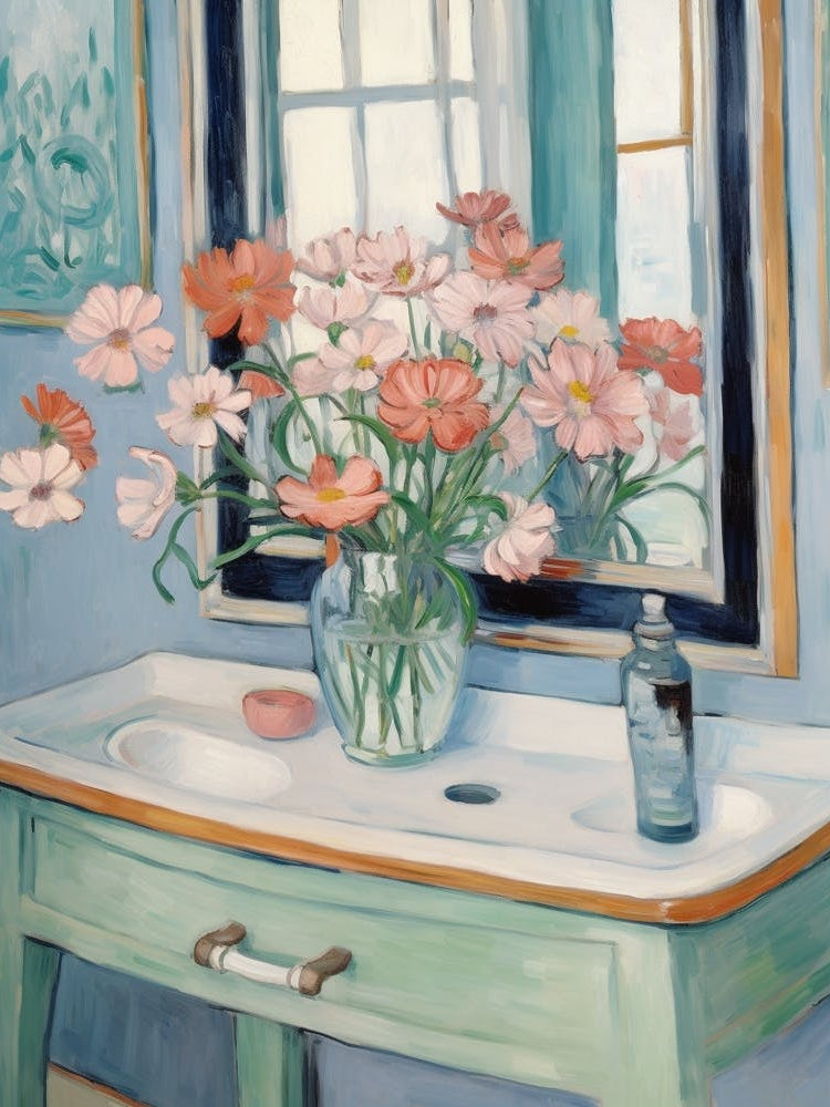 A Vase With Cosmos, Flower Bouquet 1