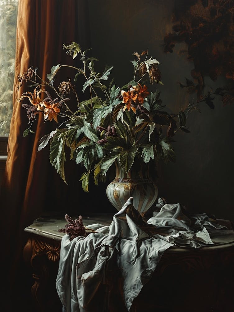 Baroque Floral Still Life Aconitum 3