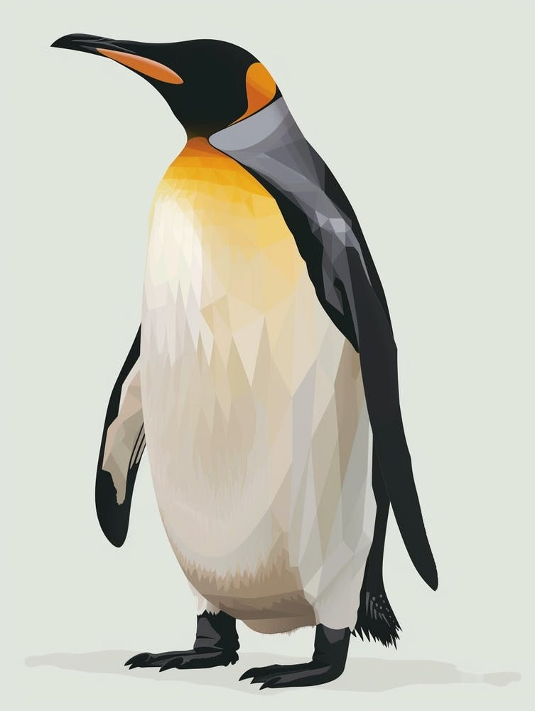 Emperor Penguin Bartolom Island Minimalist Illustration 4