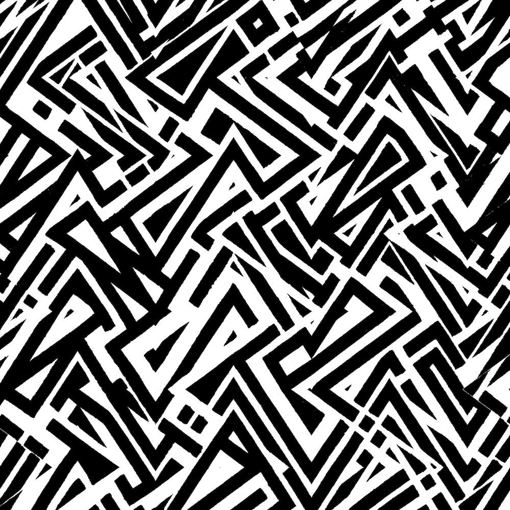 Crystallized Black And White Lineal Insomnia Square