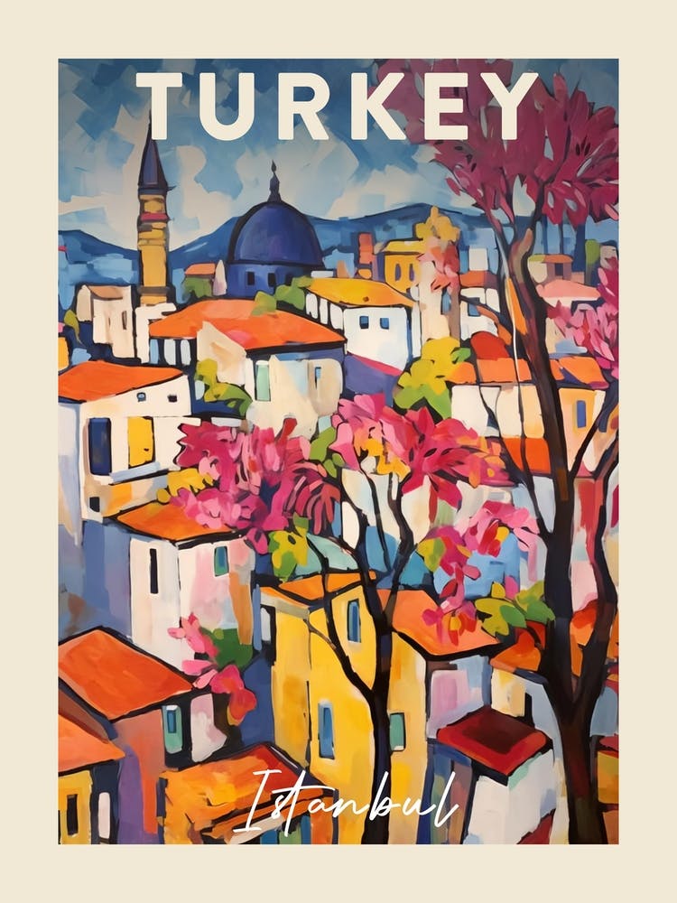 Istanbul Turkey 2 Fauvist Painting  Travel Poster