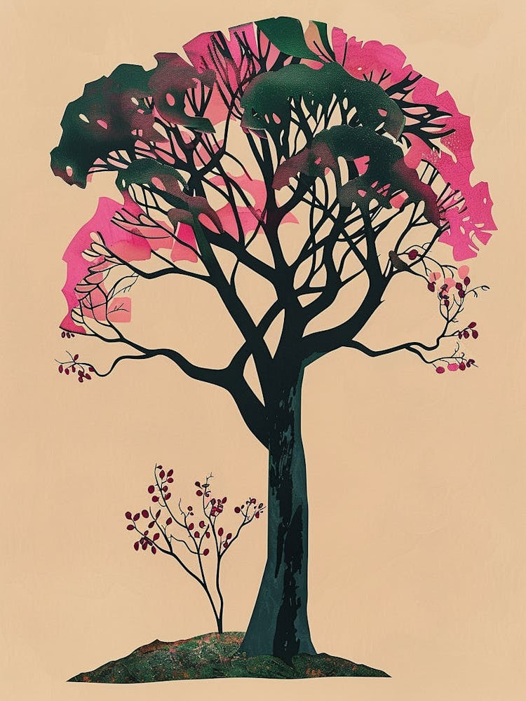 Ebony Tree Colourful Illustration 4