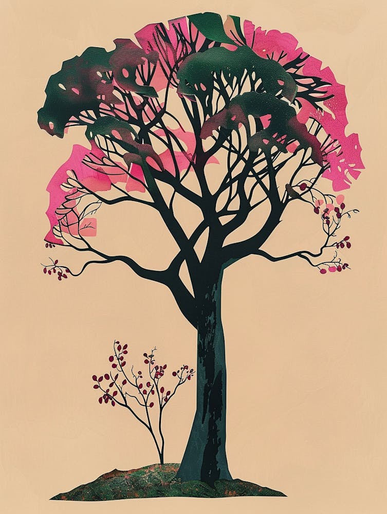 Ebony Tree Colourful Illustration 4