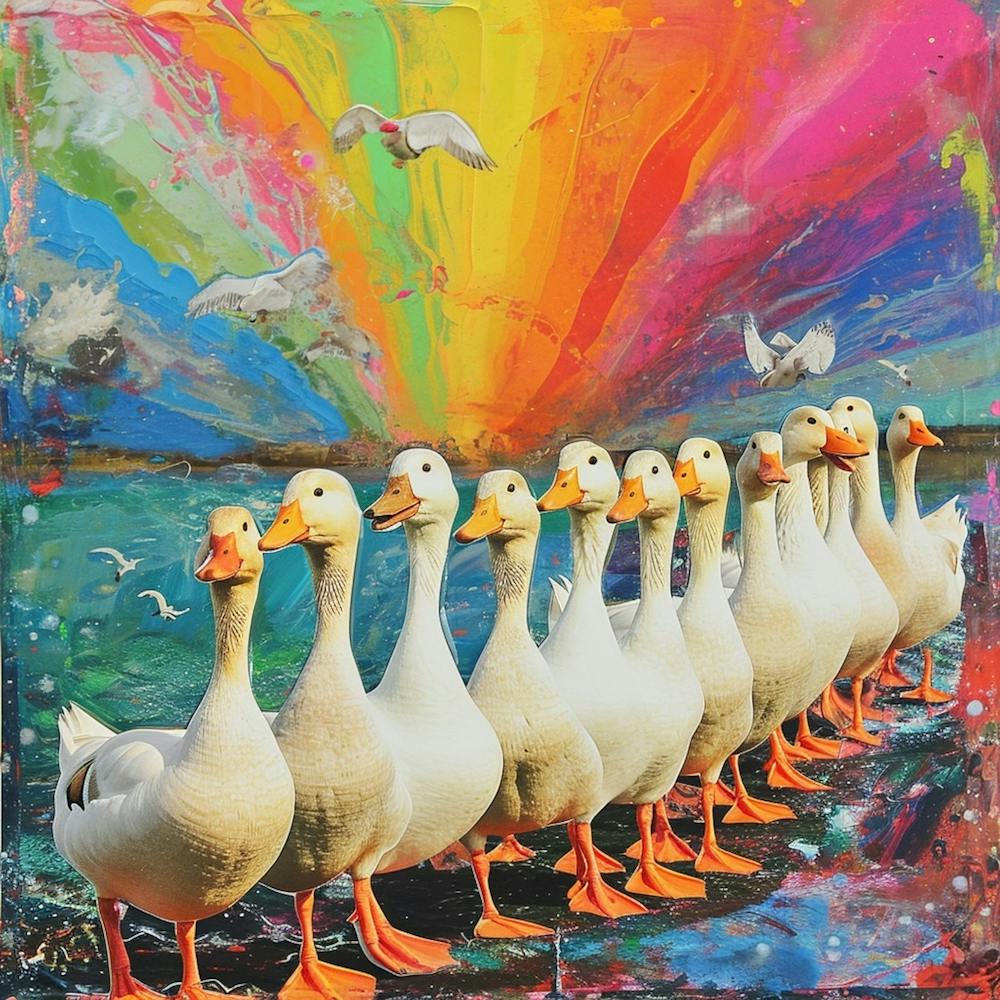 Rainbow Duck Kitsch Collage 3
