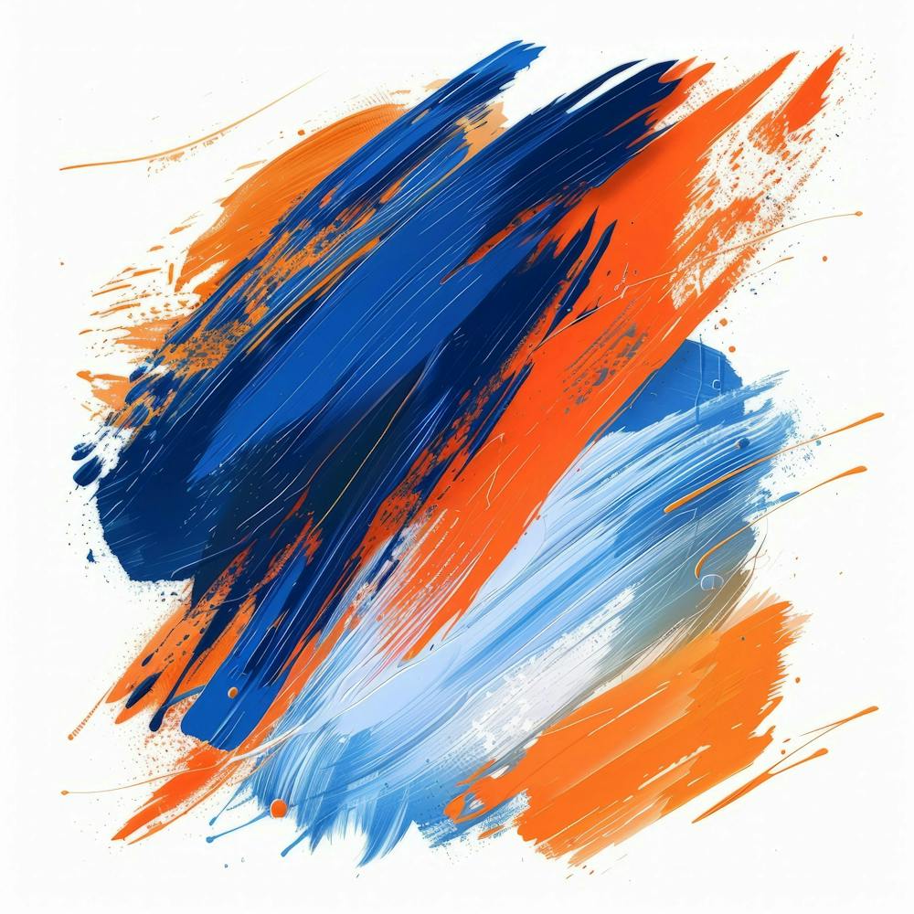 Blue And Orange Brush Strokes 1