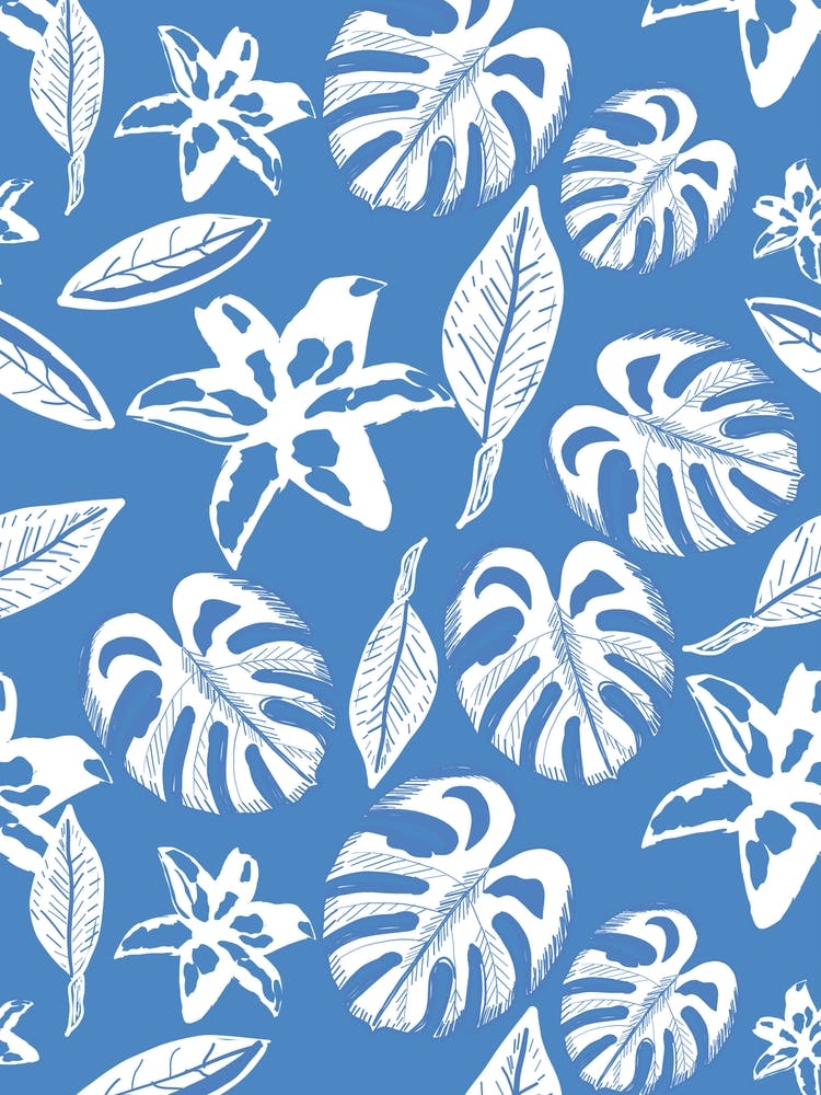 Tropical Leaves Blue