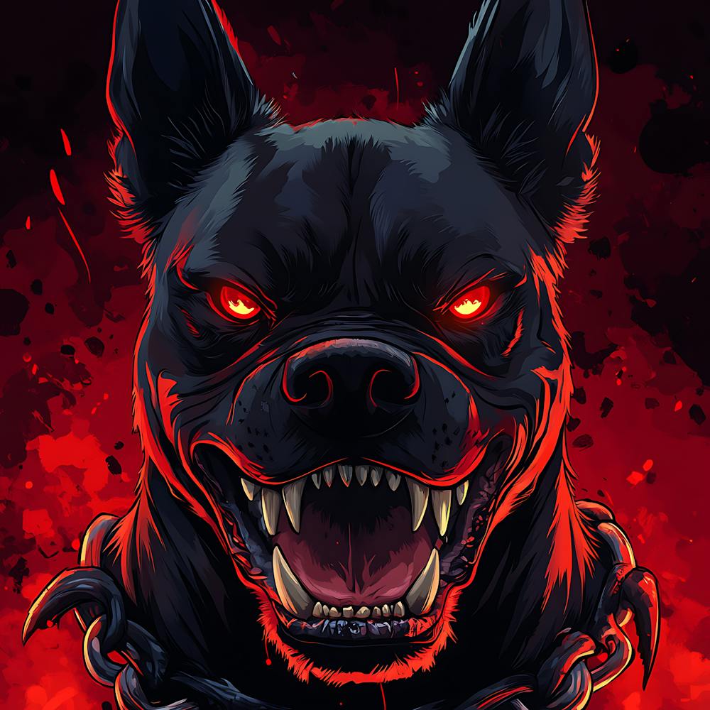 Scary Dog Emoji Dynamic Background 2