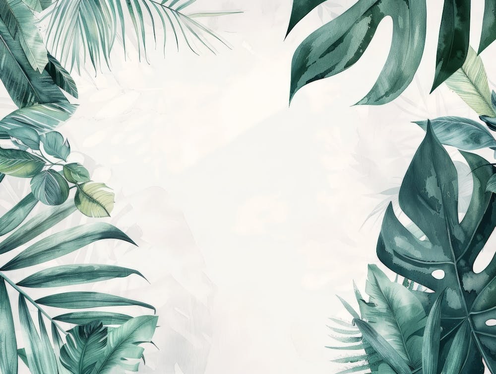 Aquarell Tropische Blätter Hintergrund