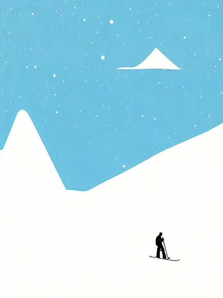 Riksgränsen Minimal Skiing Poster