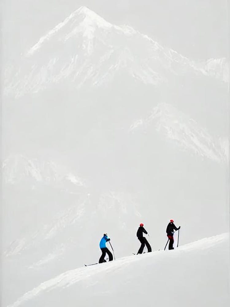 Chamonix, France Minimal Skiing Poster