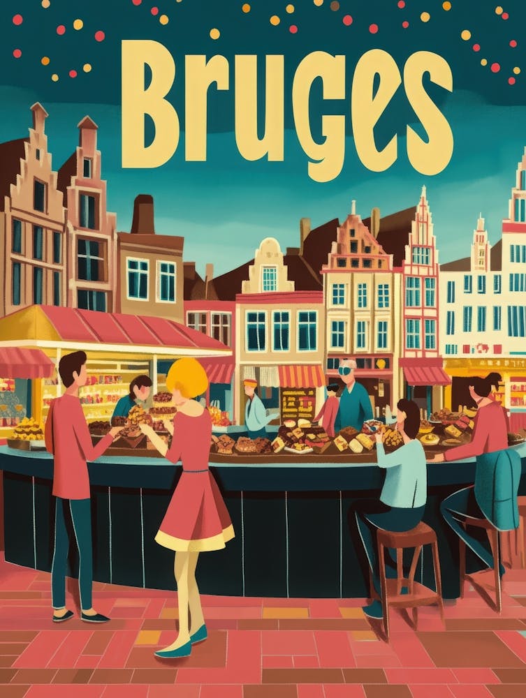Aihrgdesign A 1970s Inspired Travel Poster For Bruges