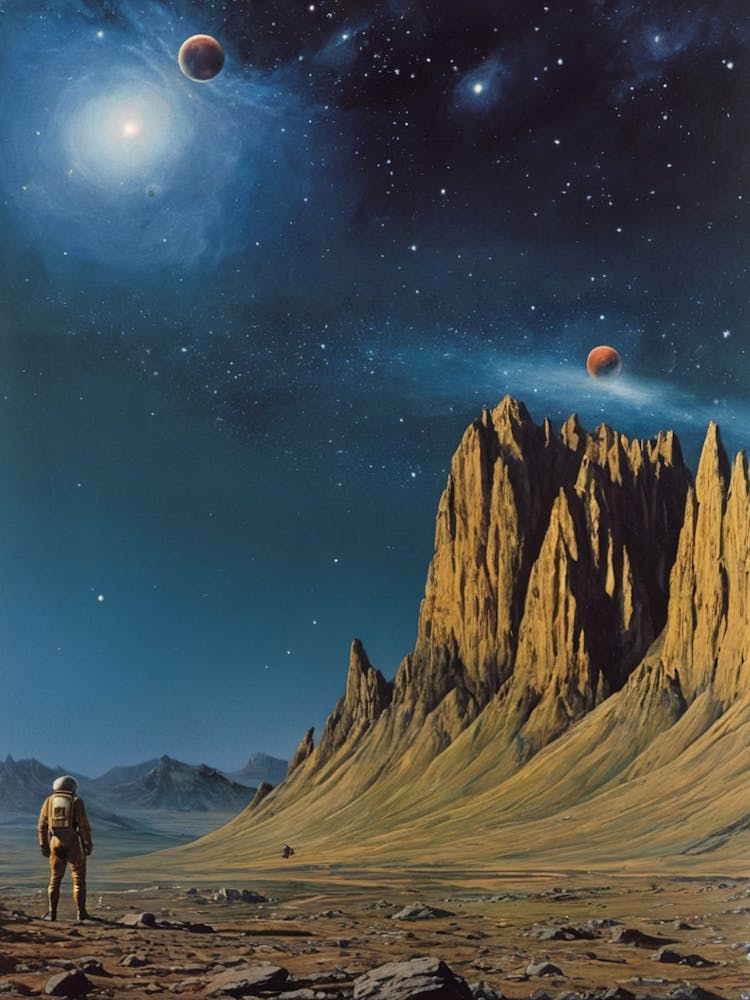 Space Landscape vintage retro sci-fi art 4