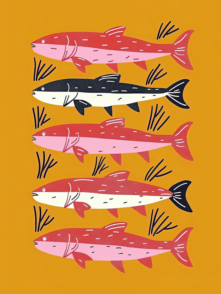 Ozean Geometrie Fisch Poster