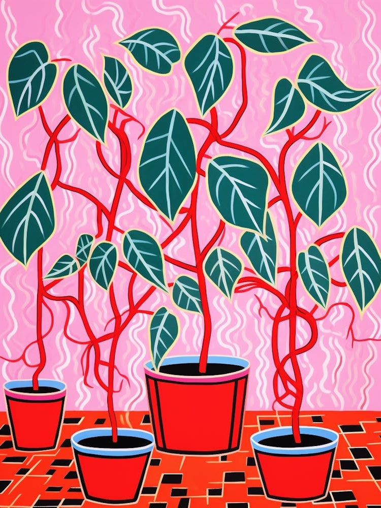 Pink And Red Plant Illustration Wax Plant 2