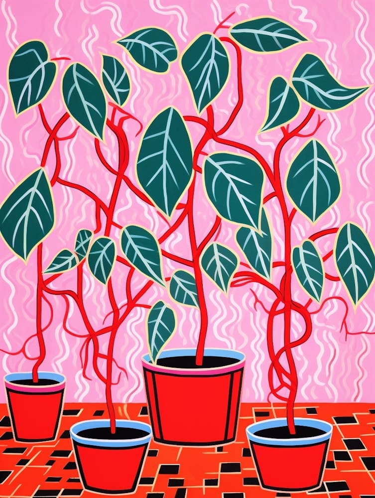 Pink And Red Plant Illustration Wax Plant 2