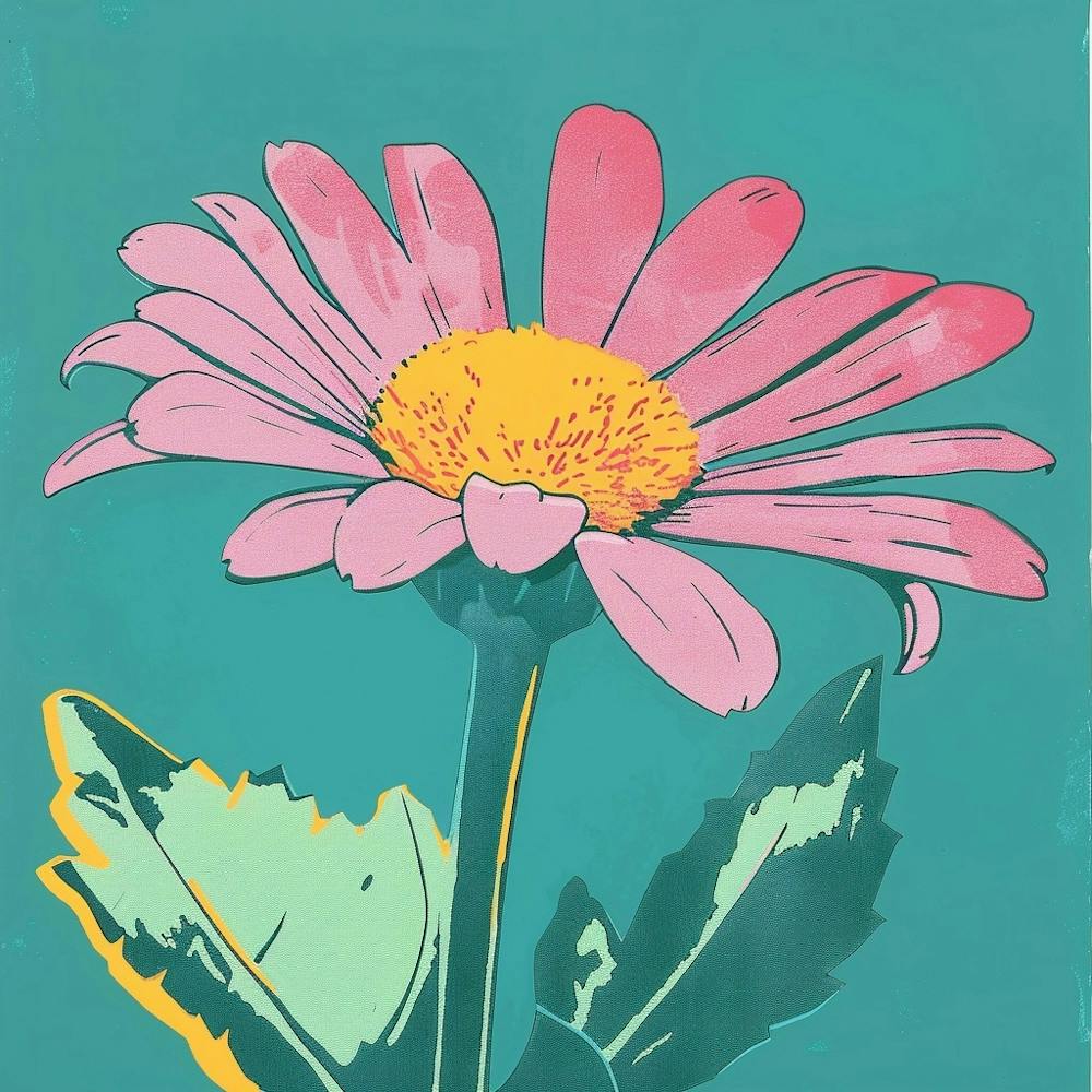 Cineraria 1 Square Flower Illustration