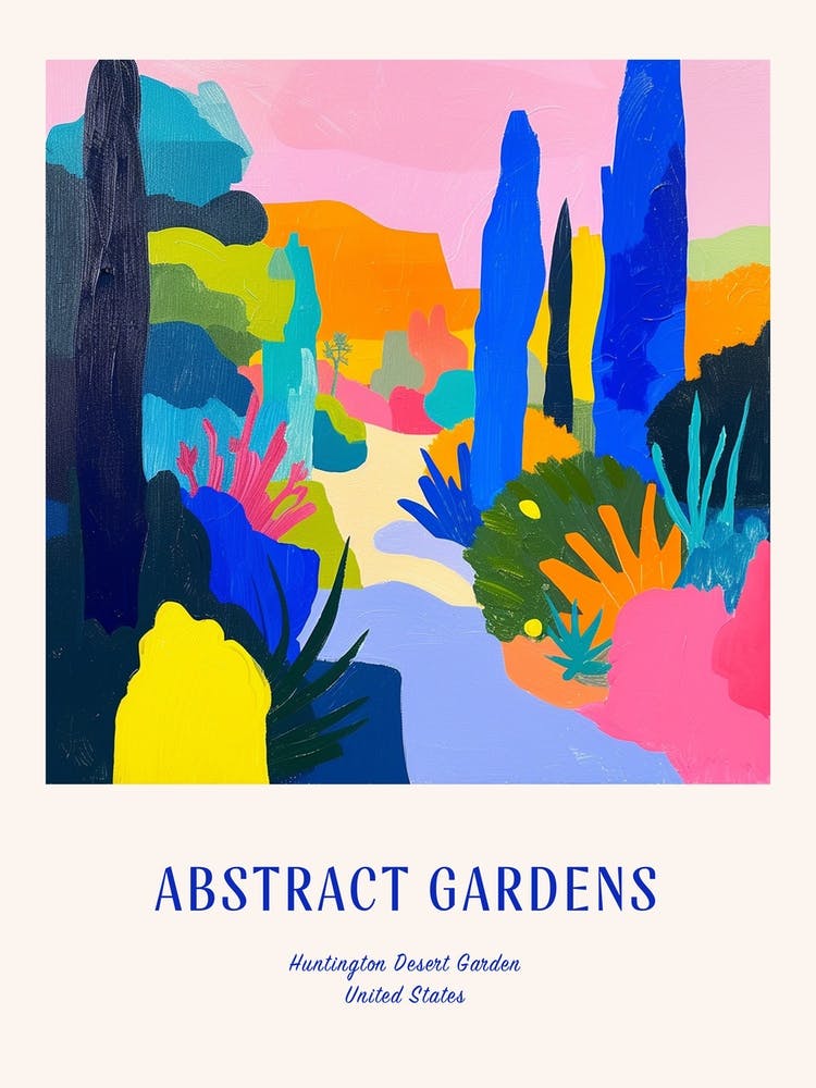 Colourful Gardens Huntington Desert Garden Usa 2 Blue Poster