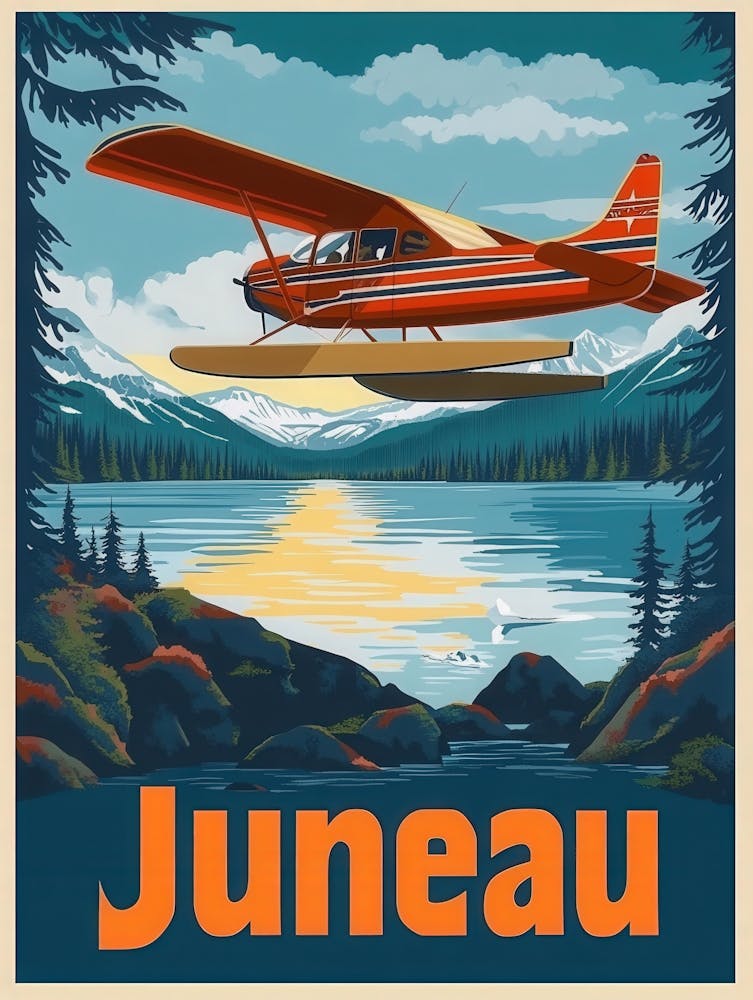 Aihrgdesign A 1970s Inspired Travel Poster For Juneau Depicti 67045ede 876d 4764 B04d 4c2b449fd7ae 1