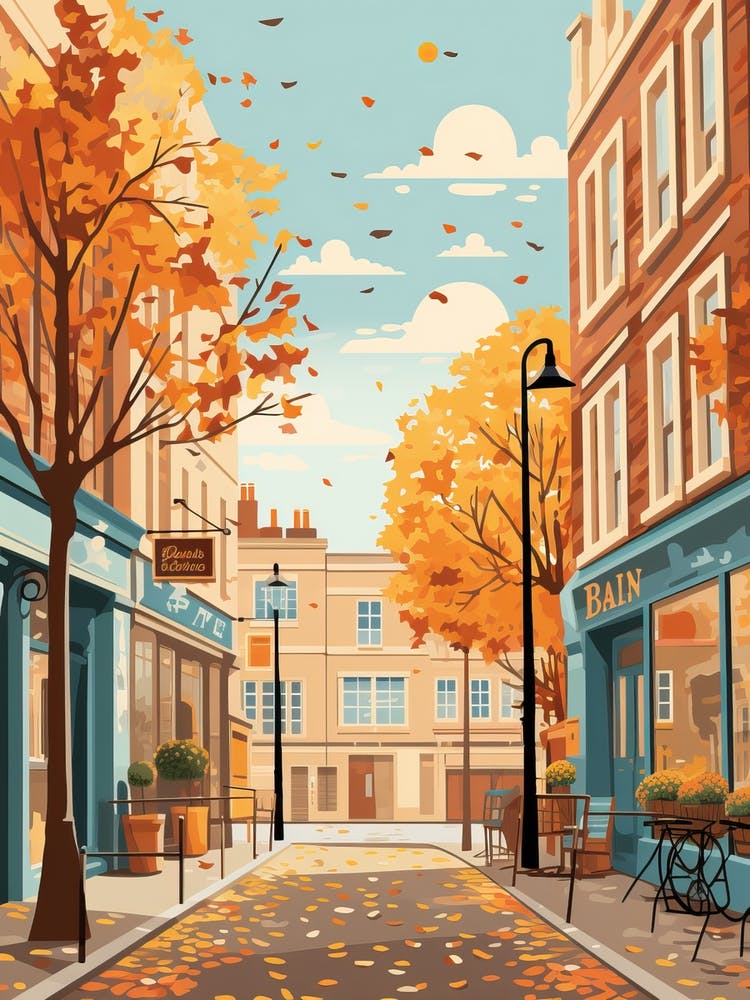Dublin In Autumn Fall Travel Art 1