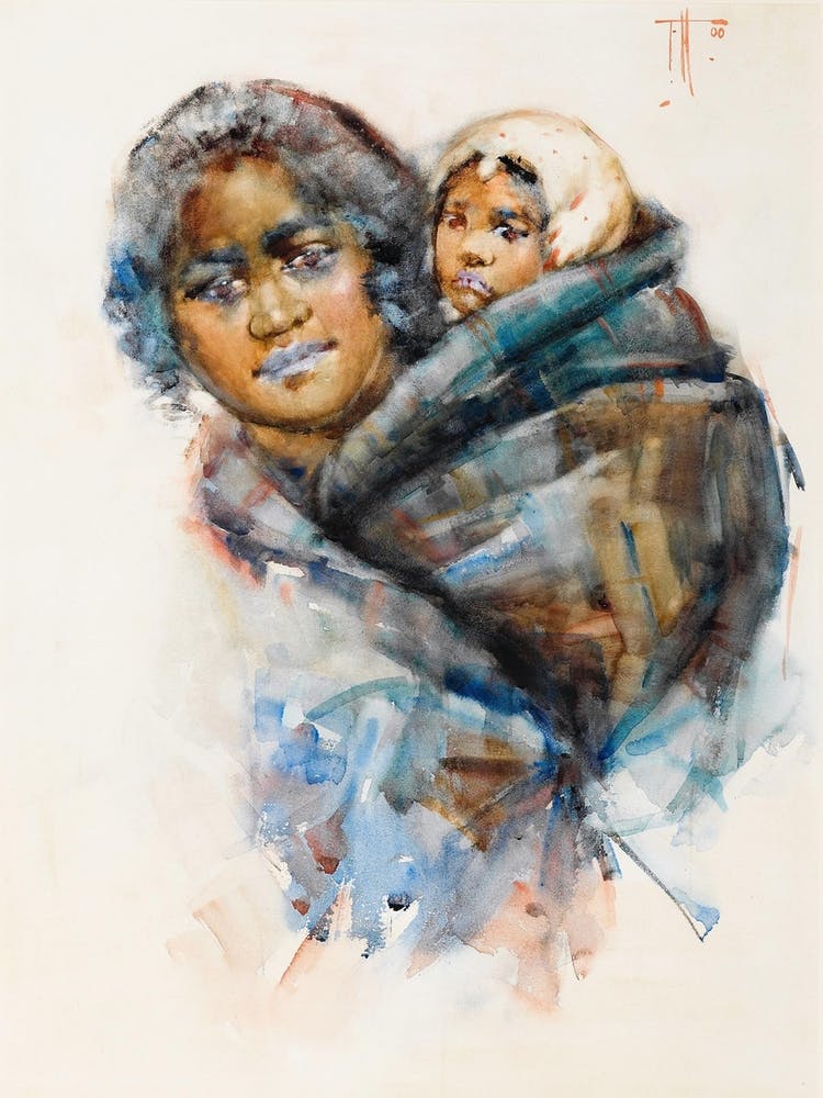 Maori-Frau und Kind von Frances Hodgkins (1900)