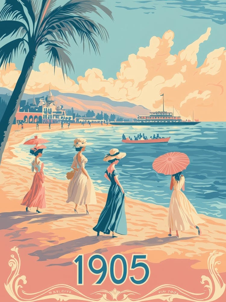 Aihrgdesign A Retro Poster Of A 1905 Seaside Resort With Eleg 185398be Abe1 44b6 952f 1a36ab082aff 0