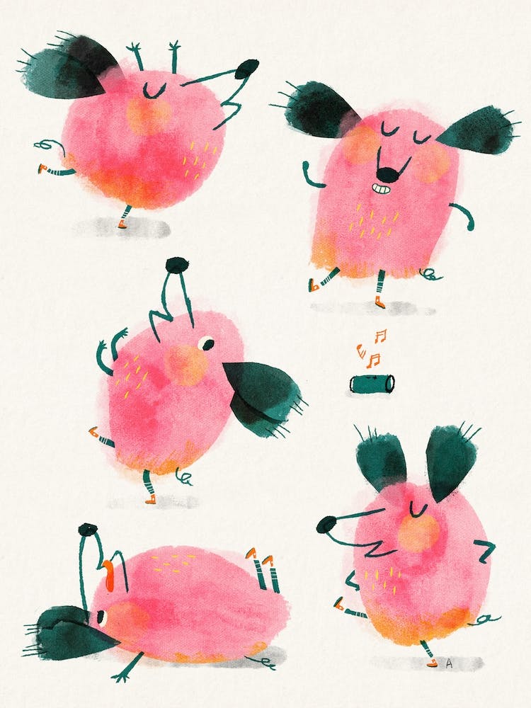 Dancing Pink Dogs