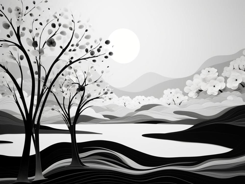 Nature Abstract Black And White 6