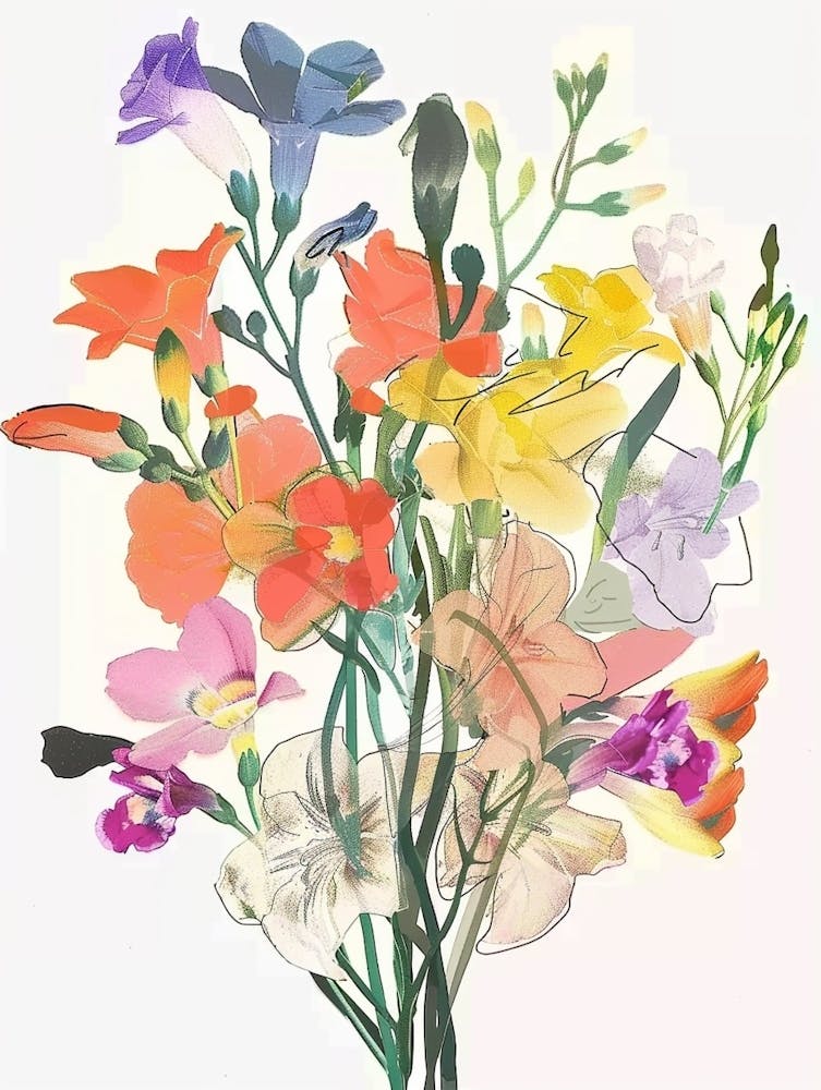Freesia 1 Collage Flower Bouquet