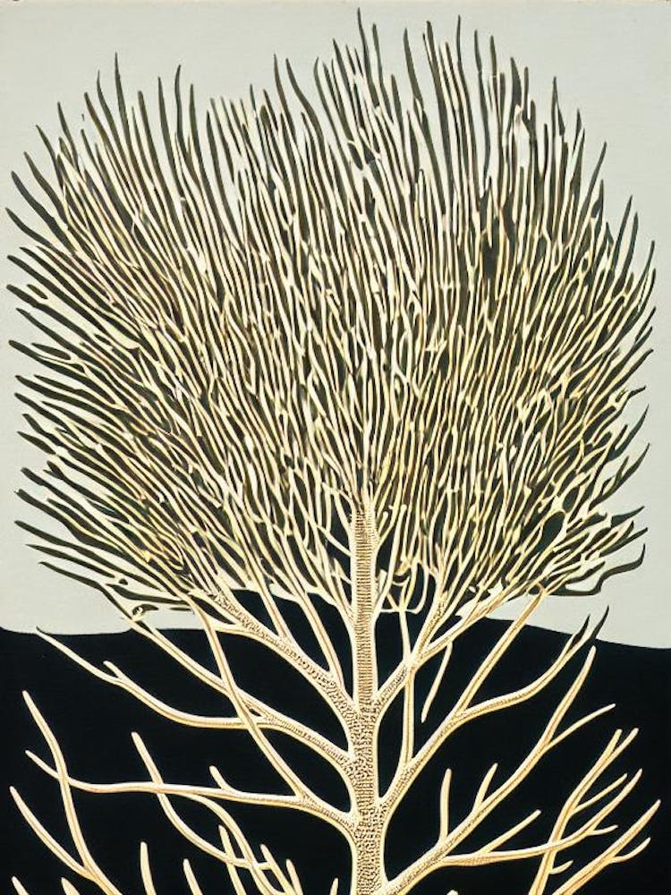 Acropora Millepora Ii Linocut