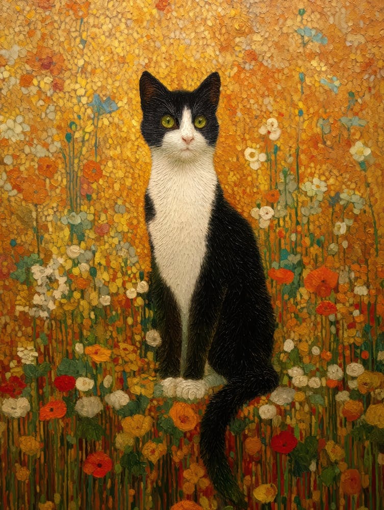 A black and white cat 5