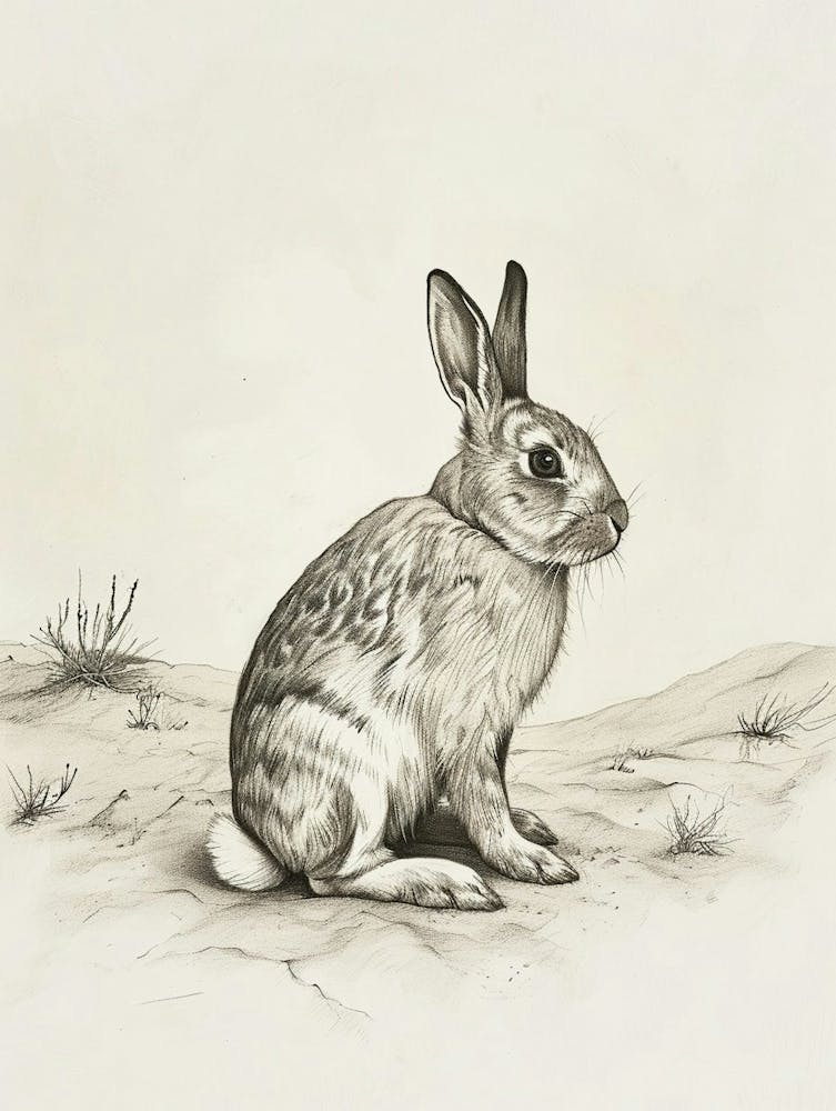 American Fuzzy Rabbit Drawing 1