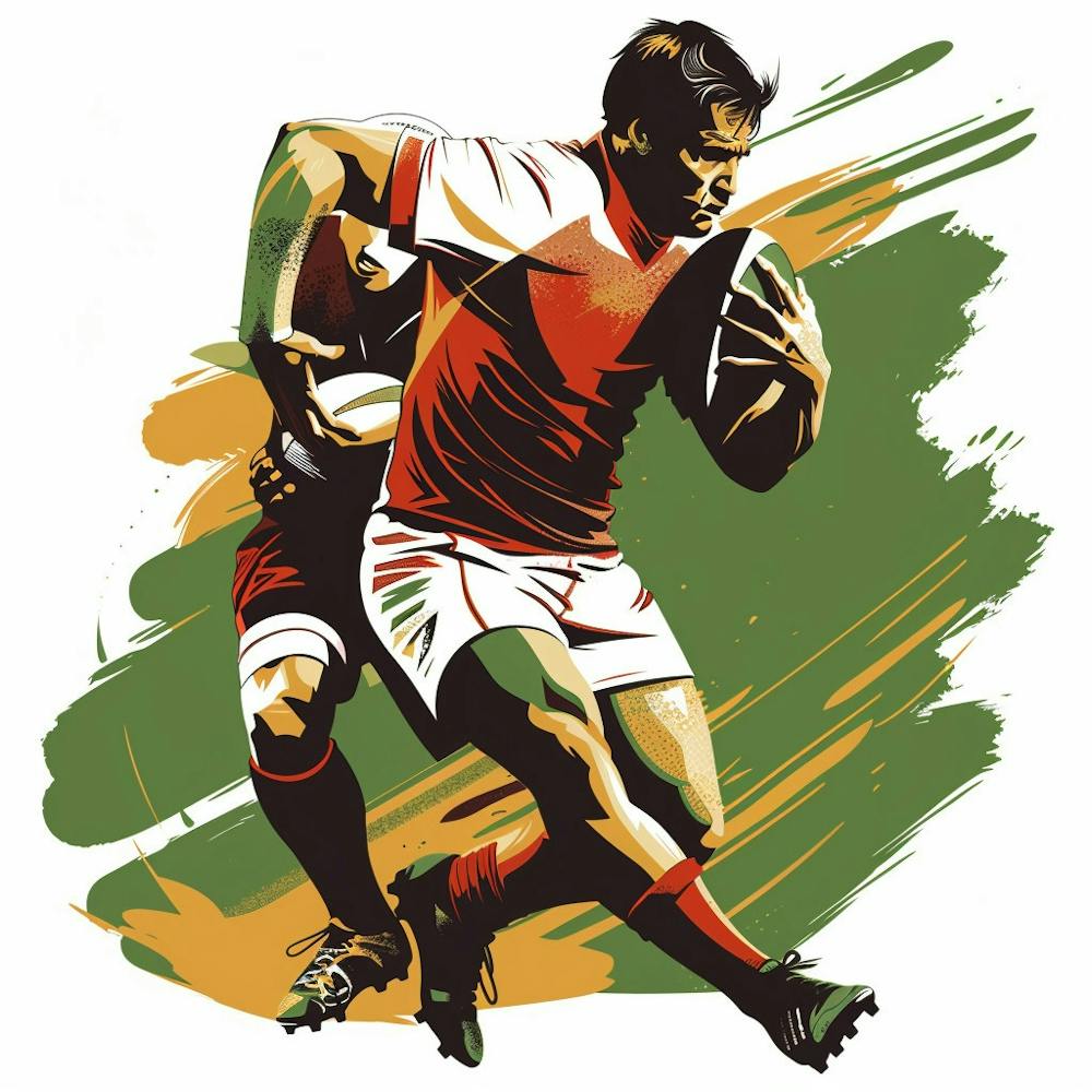 Rugby Player Running 3