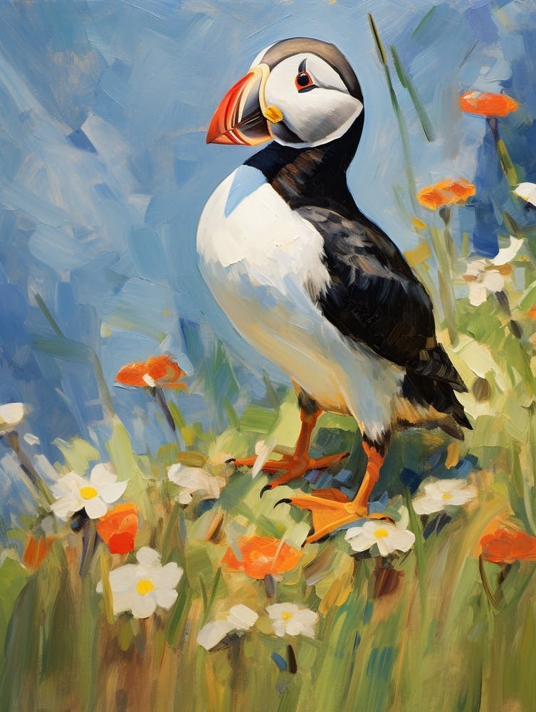 Peinture d'Oiseau Macareux 3