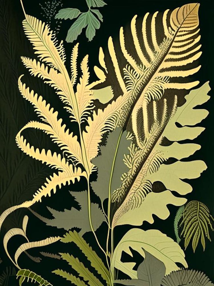 Five Finger Fern Rousseau Inspired
