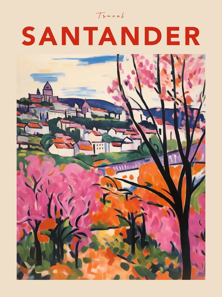 Santander Spain 2 Fauvist Travel Poster