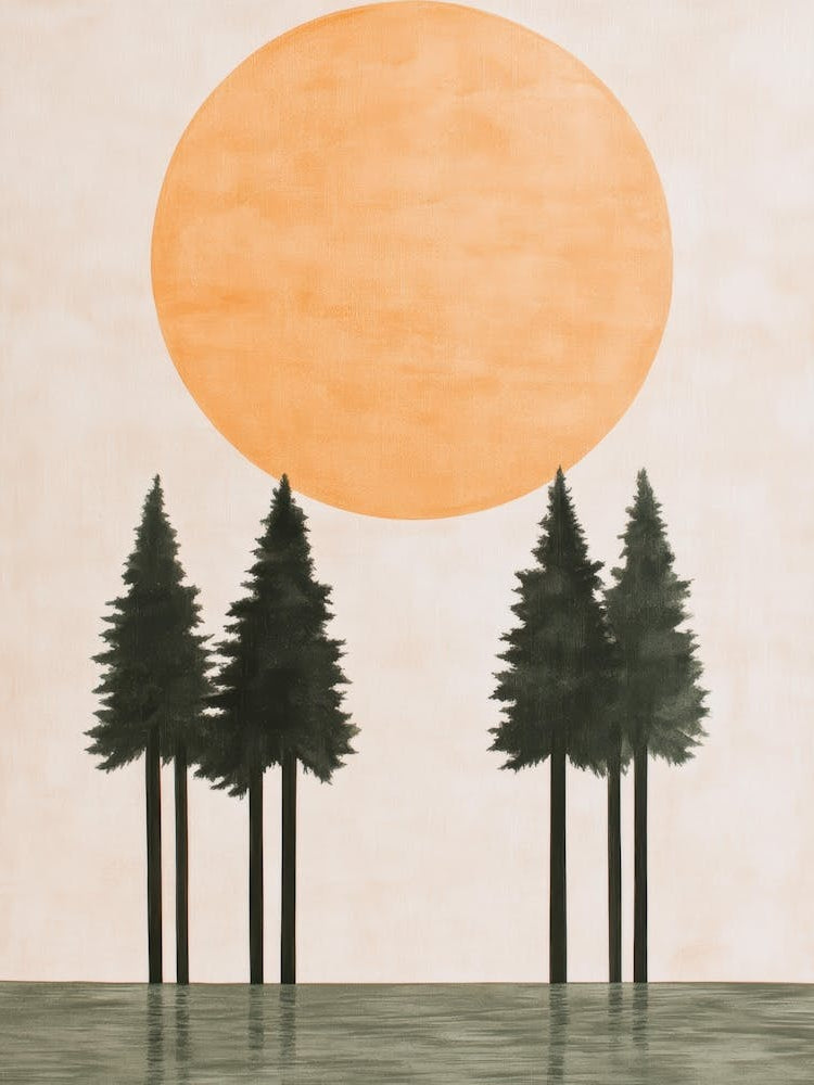 Sunset With Trees