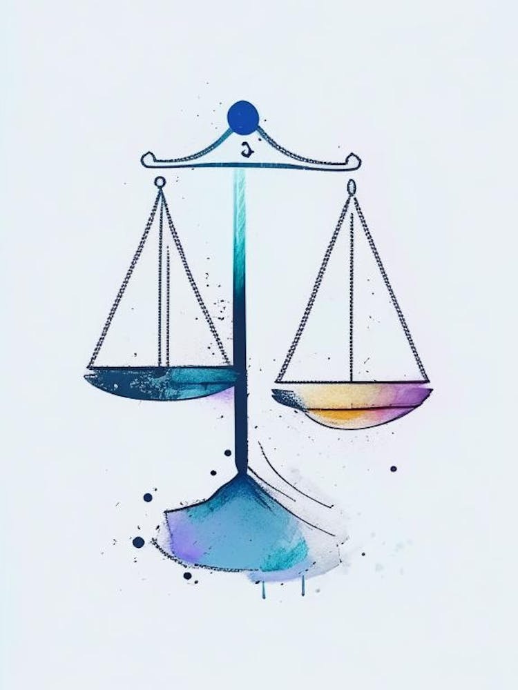 Balance Scale Symbol Minimal Watercolour