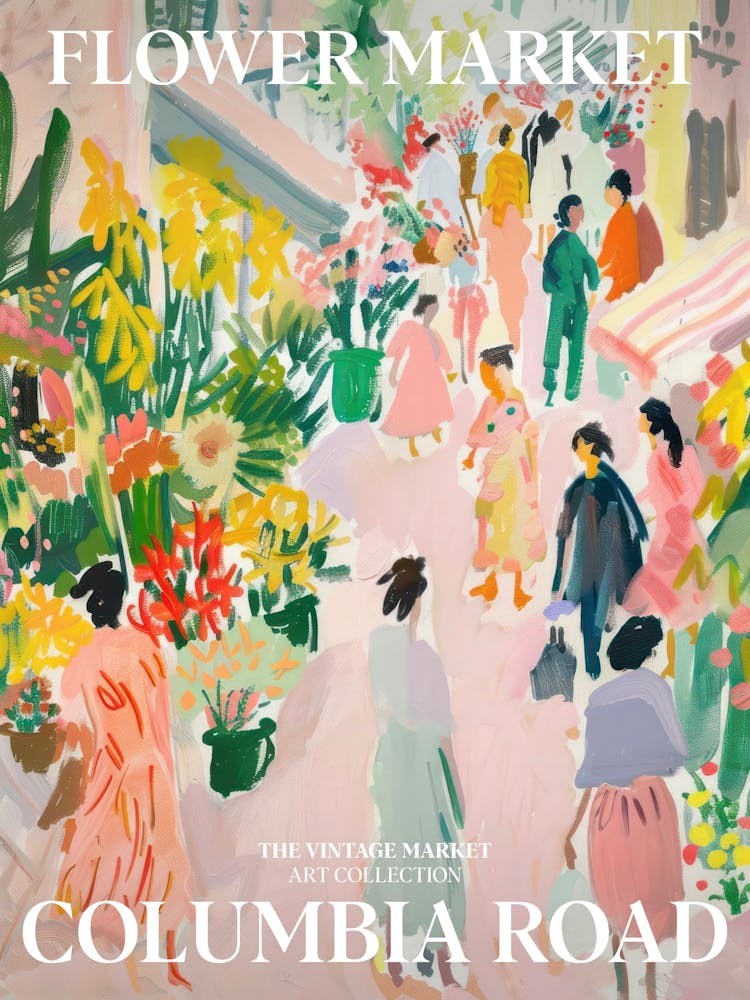 Vintage Flower Market Painting Columbia Road London 3