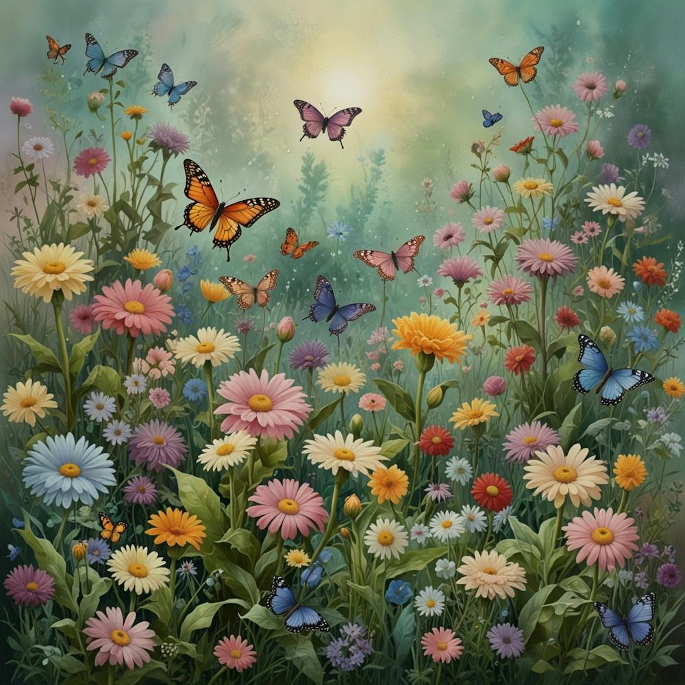Butterflies In The Meadow