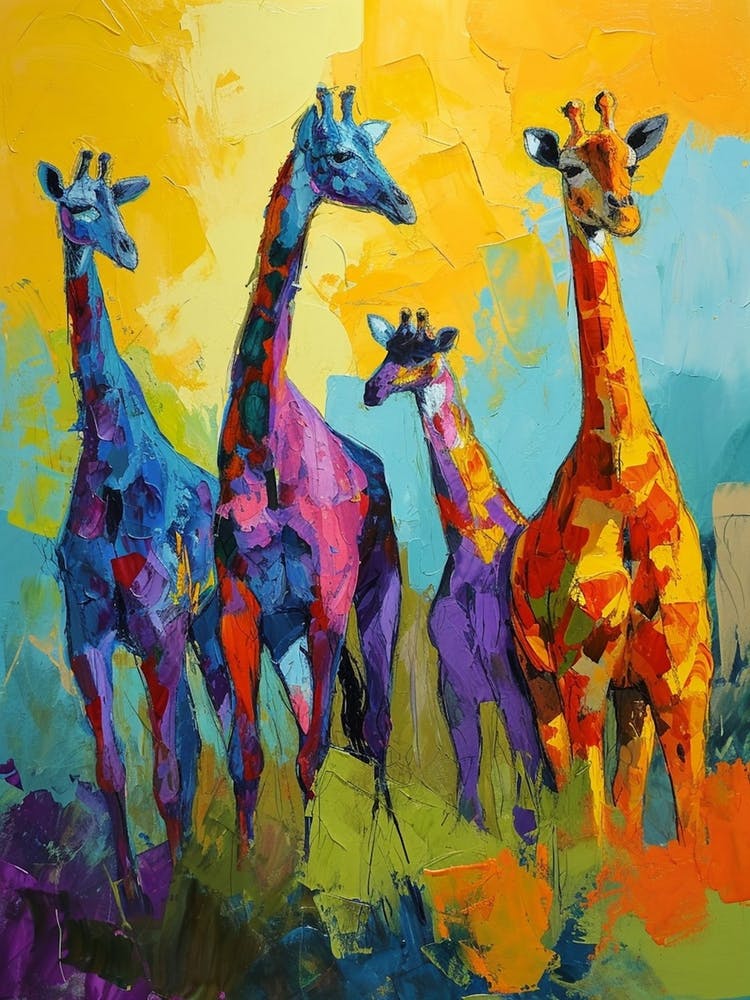 Geometric Giraffe Family 4