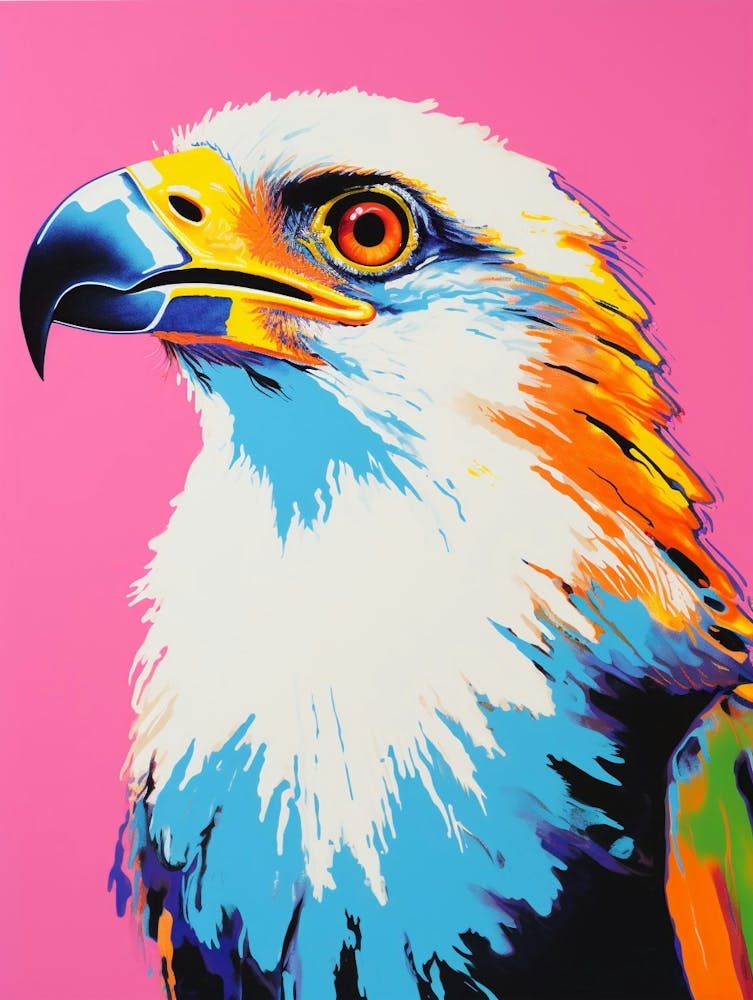 Andy Warhol Style Bird Crested Caracara 4