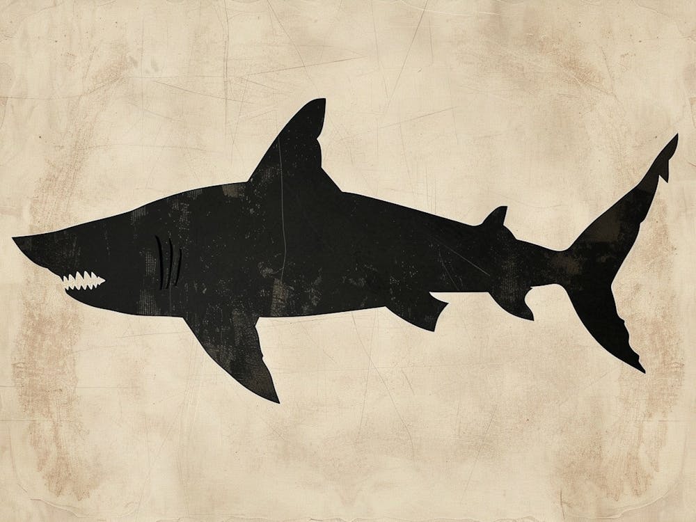 Largetooth Cookiecutter Shark Silhouette 1
