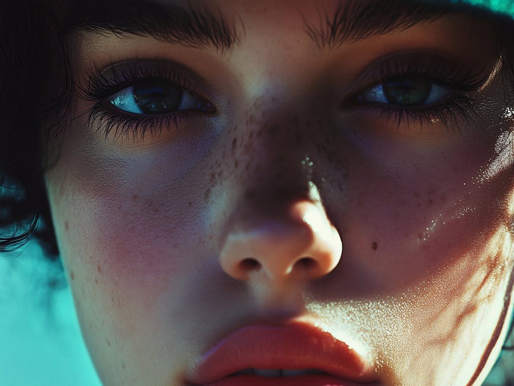 Close Up Portrait Of A Young Woman
