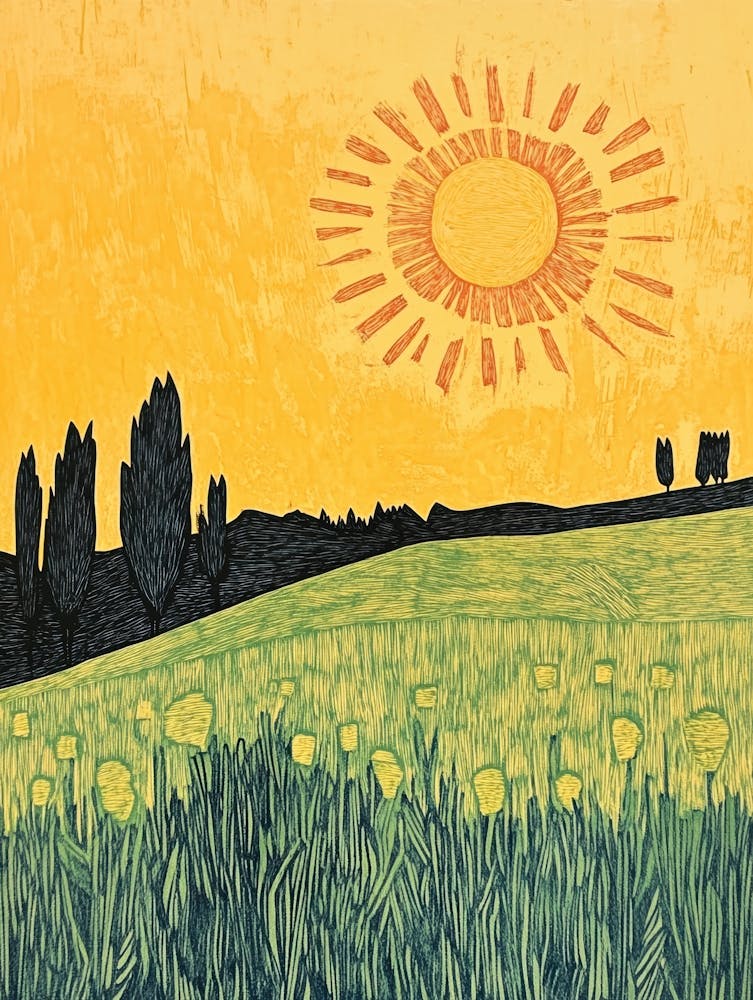 Sunset In A Field