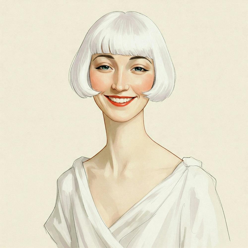 Portrait Of A Woman With White Hair